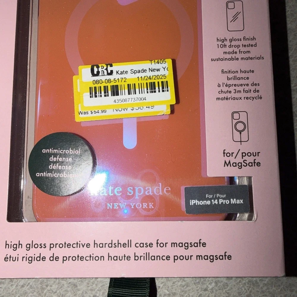 Kate Spade New York Apple iPhone 14 Pro Max Protective Case MagSafe Grapefruit